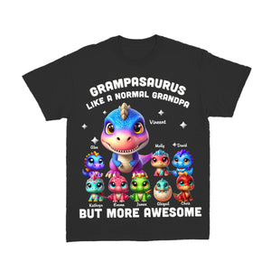 Daddysaurus Grandpasaurus 3D Dinosaurs Personalized Pure Cotton T-Shirt