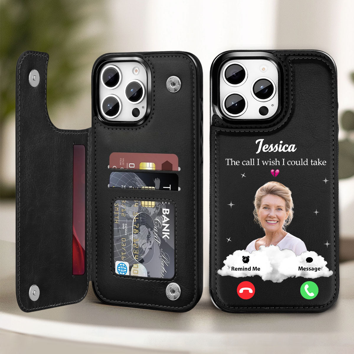 The Call I Wish I Could Take - Personalized Leather Flip Wallet Phone Case
