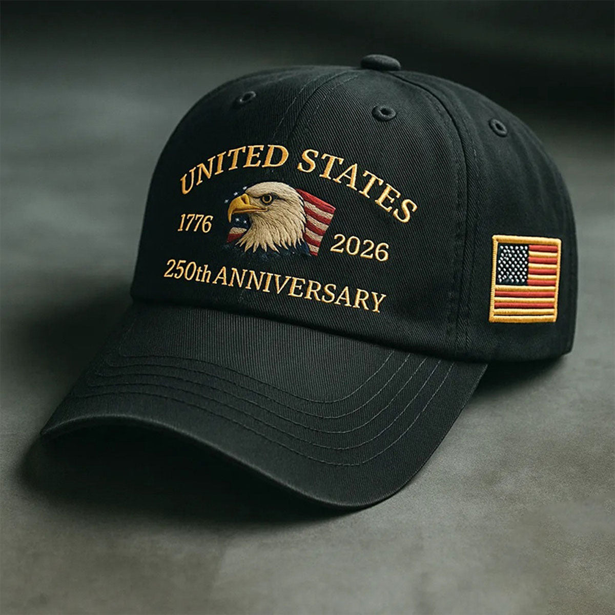 Printed baseball cap, featuring the Logo of the 250th Anniversary of the United States