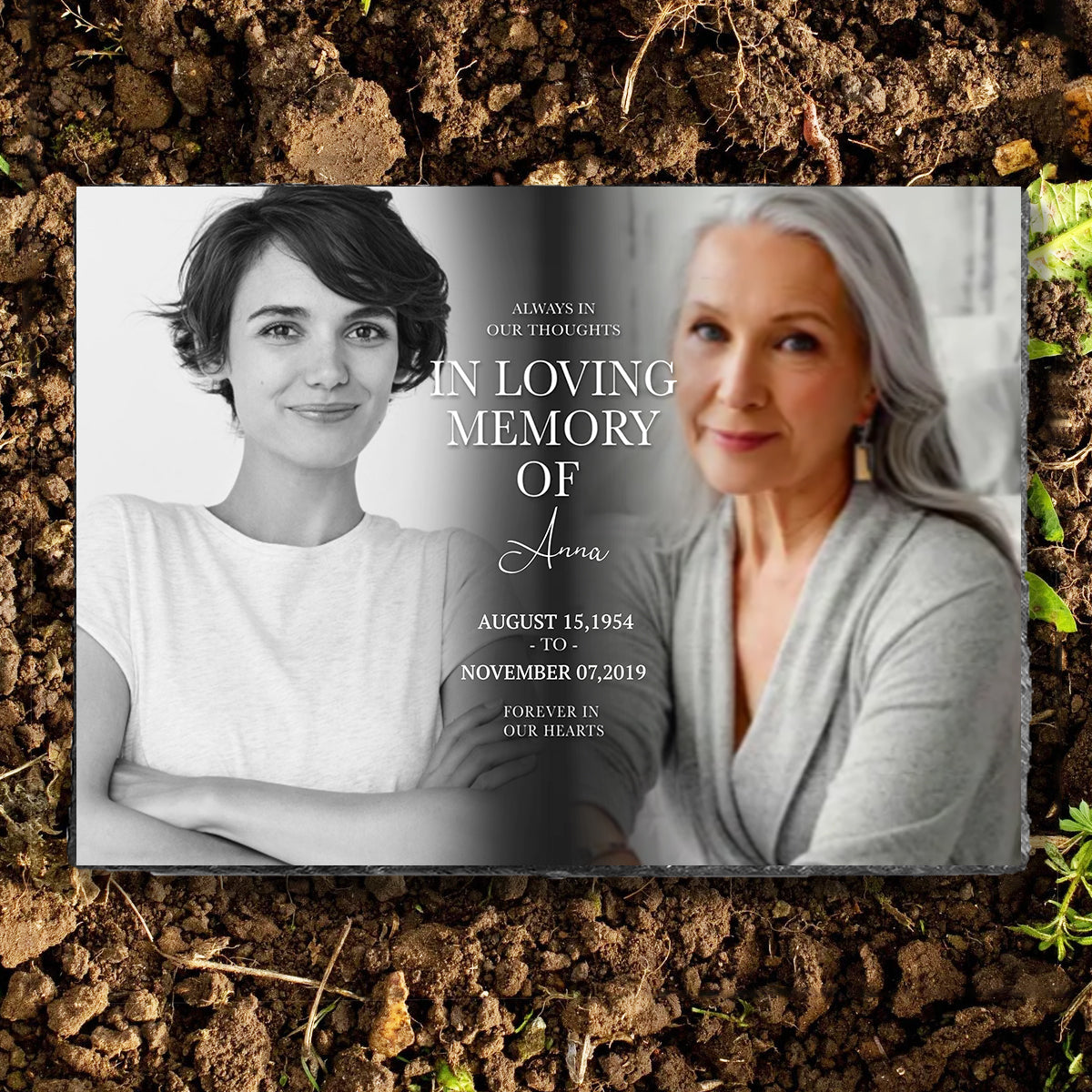 Personalized In Loving Memory Photo Memorial Stone