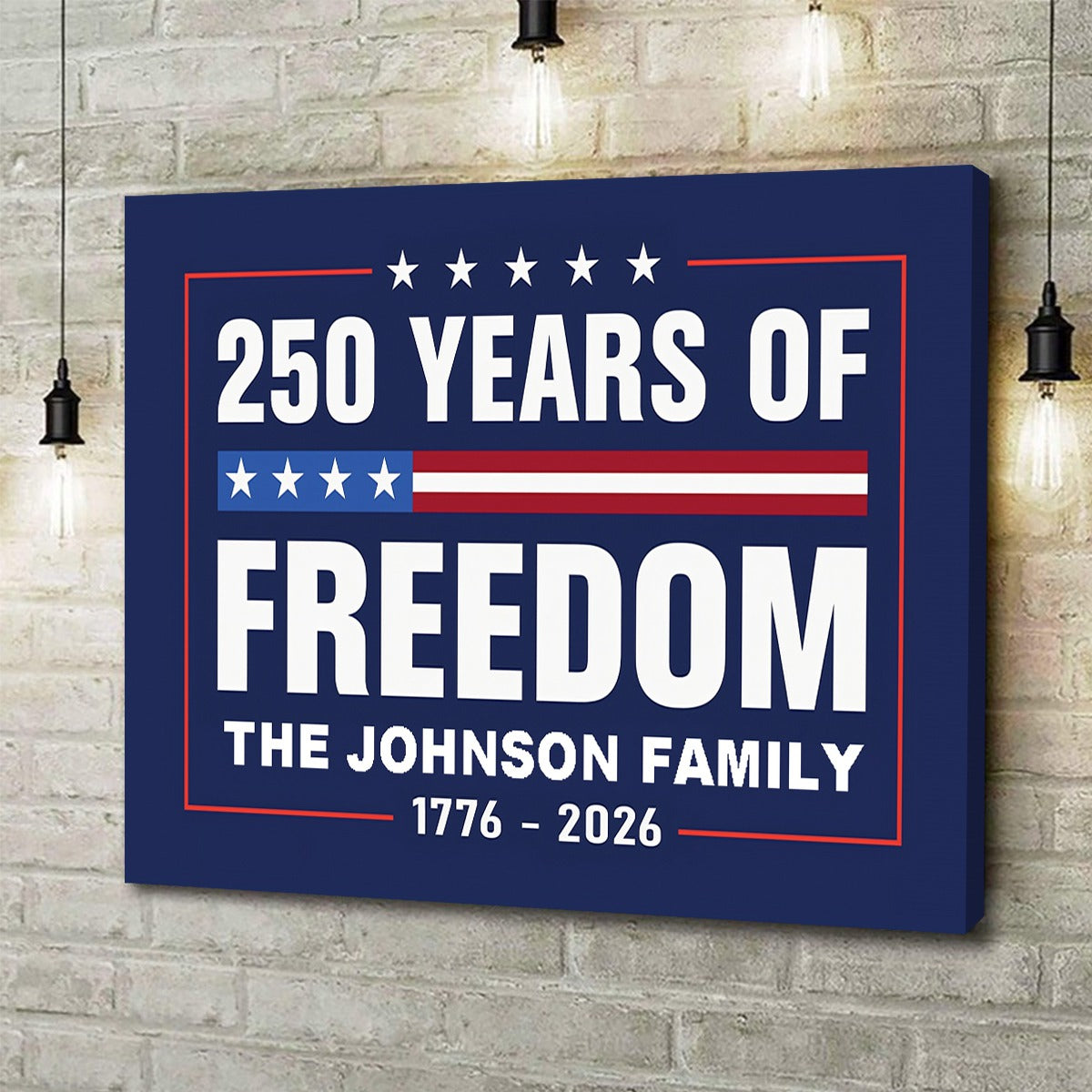 Custom Family Name 250 Years Of Freedom 1776-2026 4th Of July Personalized Canvas Poster