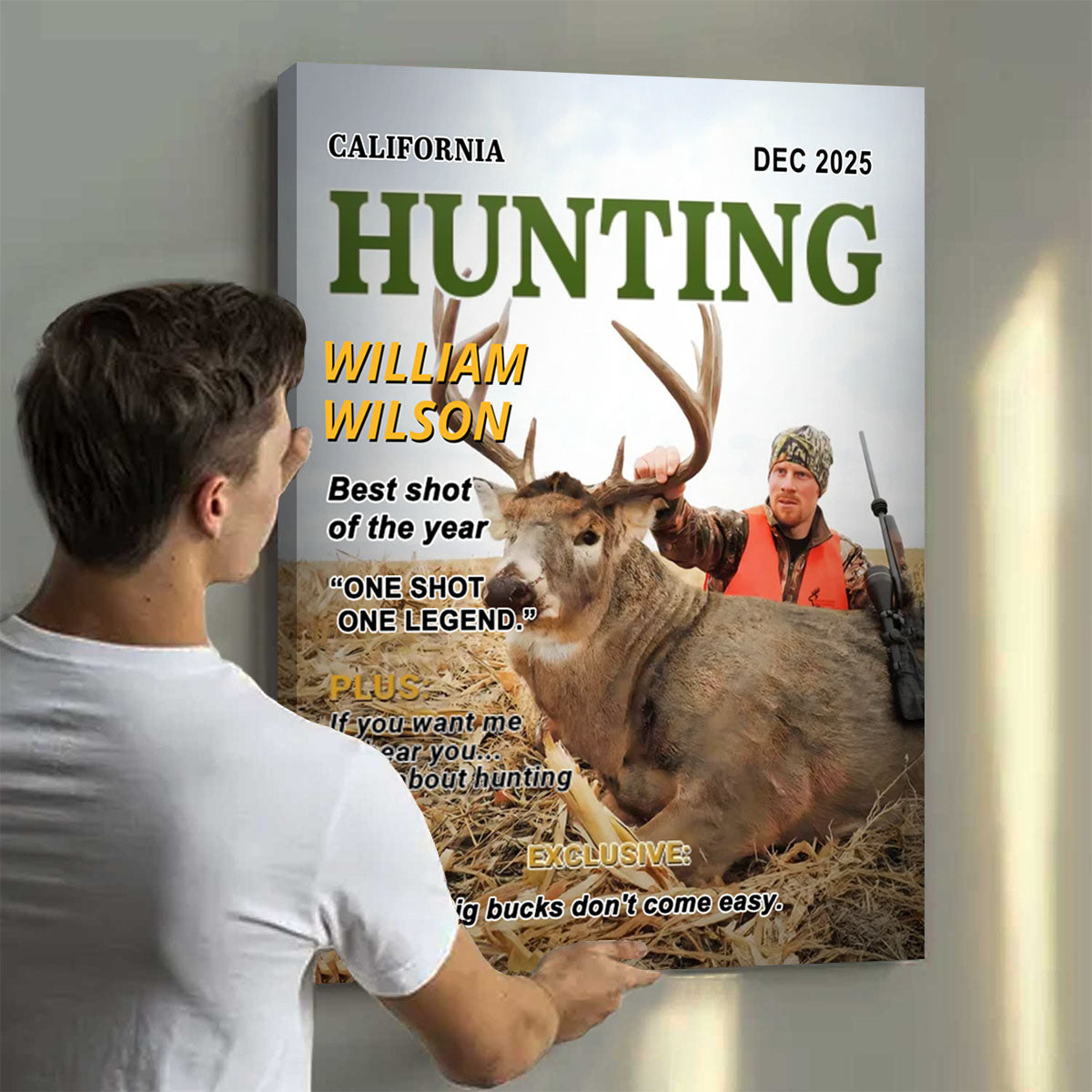 Wild At Heart Custom Photo Hunting Magazine Cover, Personalized Hunting Gifts for Men, Hunting Dad Gift, Funny Hunter Gift for Outdoorsman