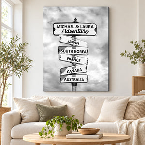 Traveling Adventure Gifts For Couples Love Travel Personalized Canvas Print Wall Art Home Decoration