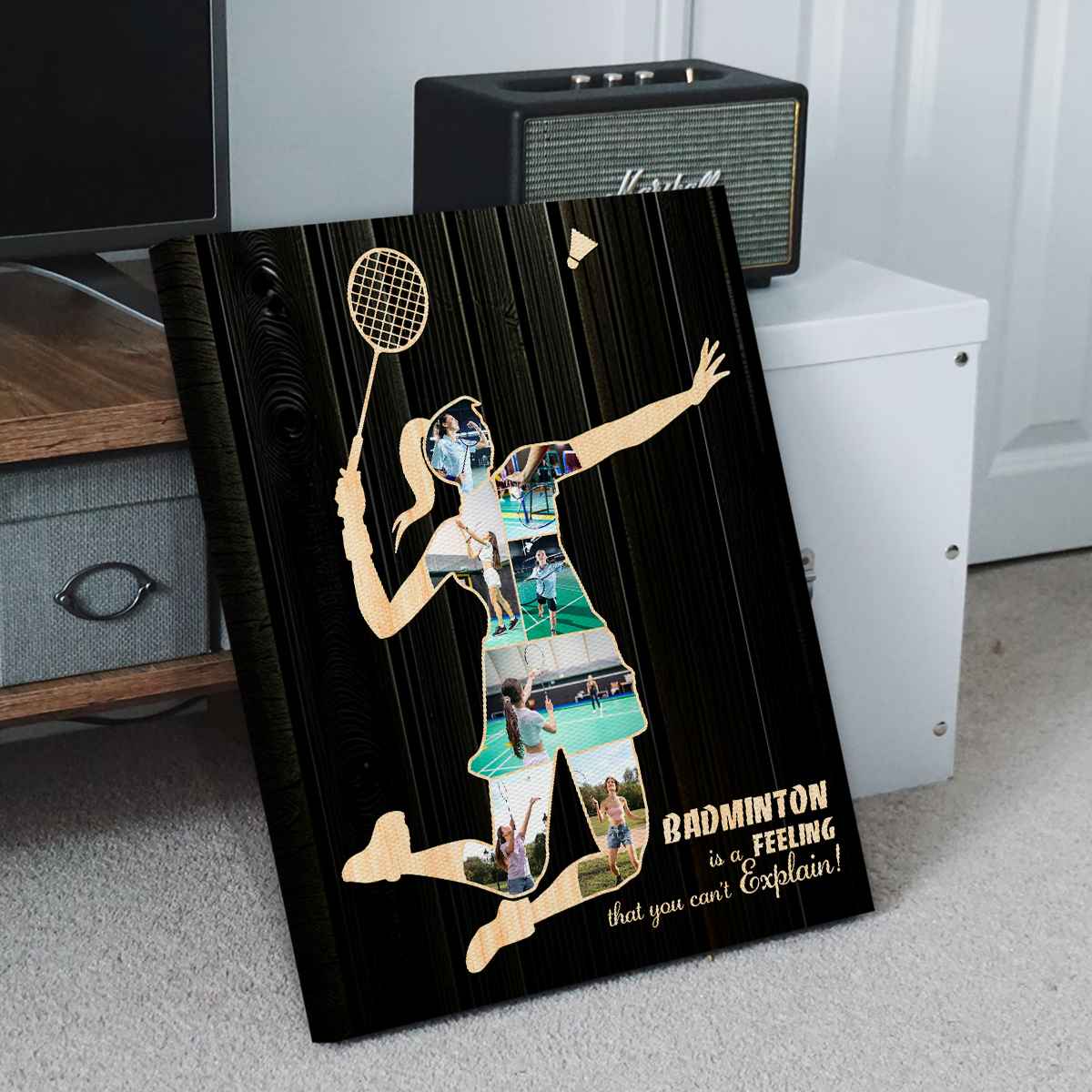 Custom Badminton Player Canvas, Badminton Gifts, Badminton Coach Gift, Personalized Badminton Player Gifts
