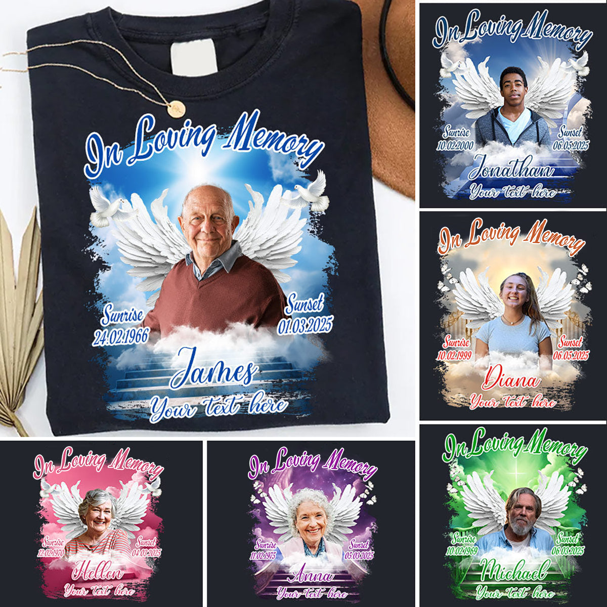 Custom Photo In Loving Memory - Memorial Personalized T shirt