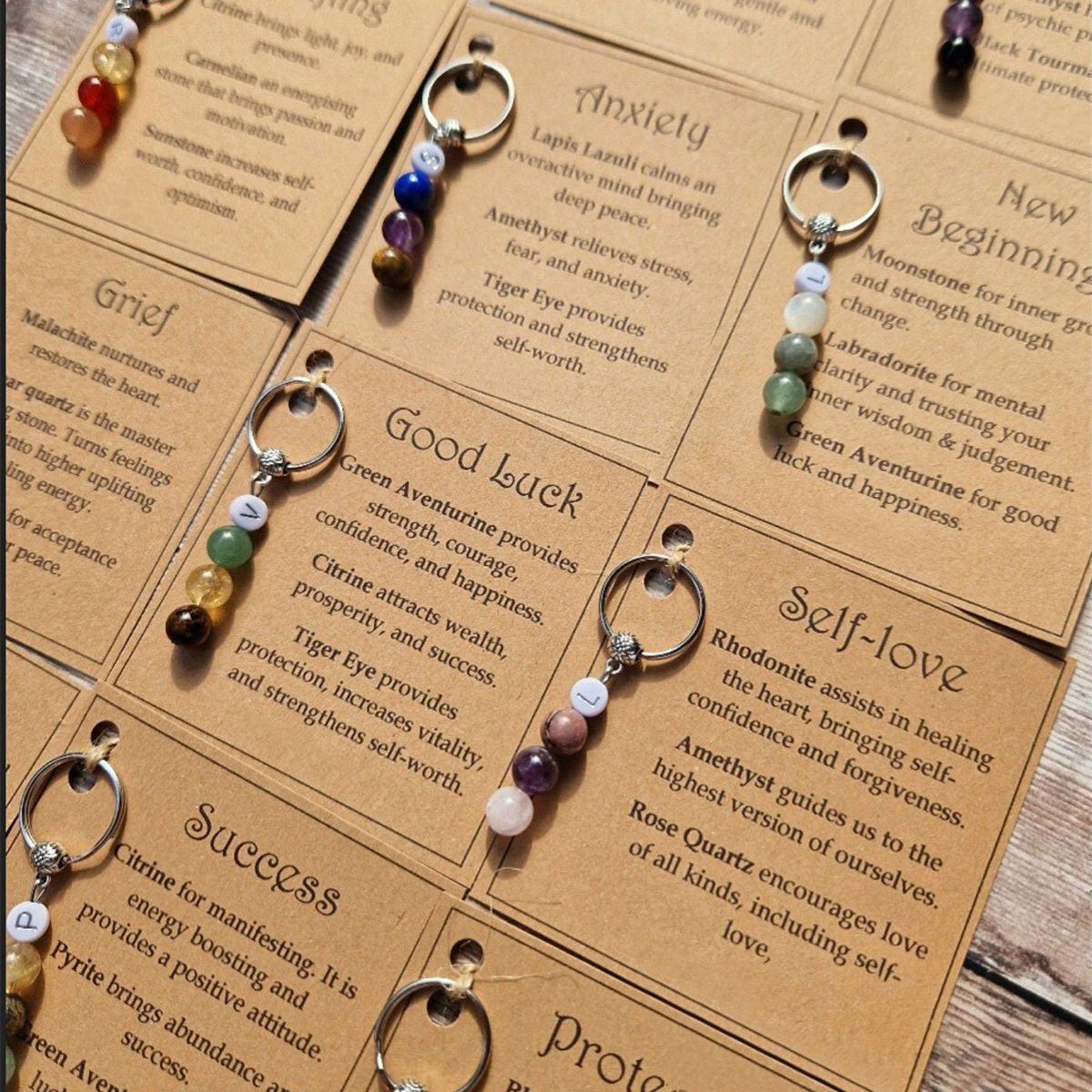 Good Luck, New Beginnings, Self Love, Success Healing Personalized Crystal Keyring