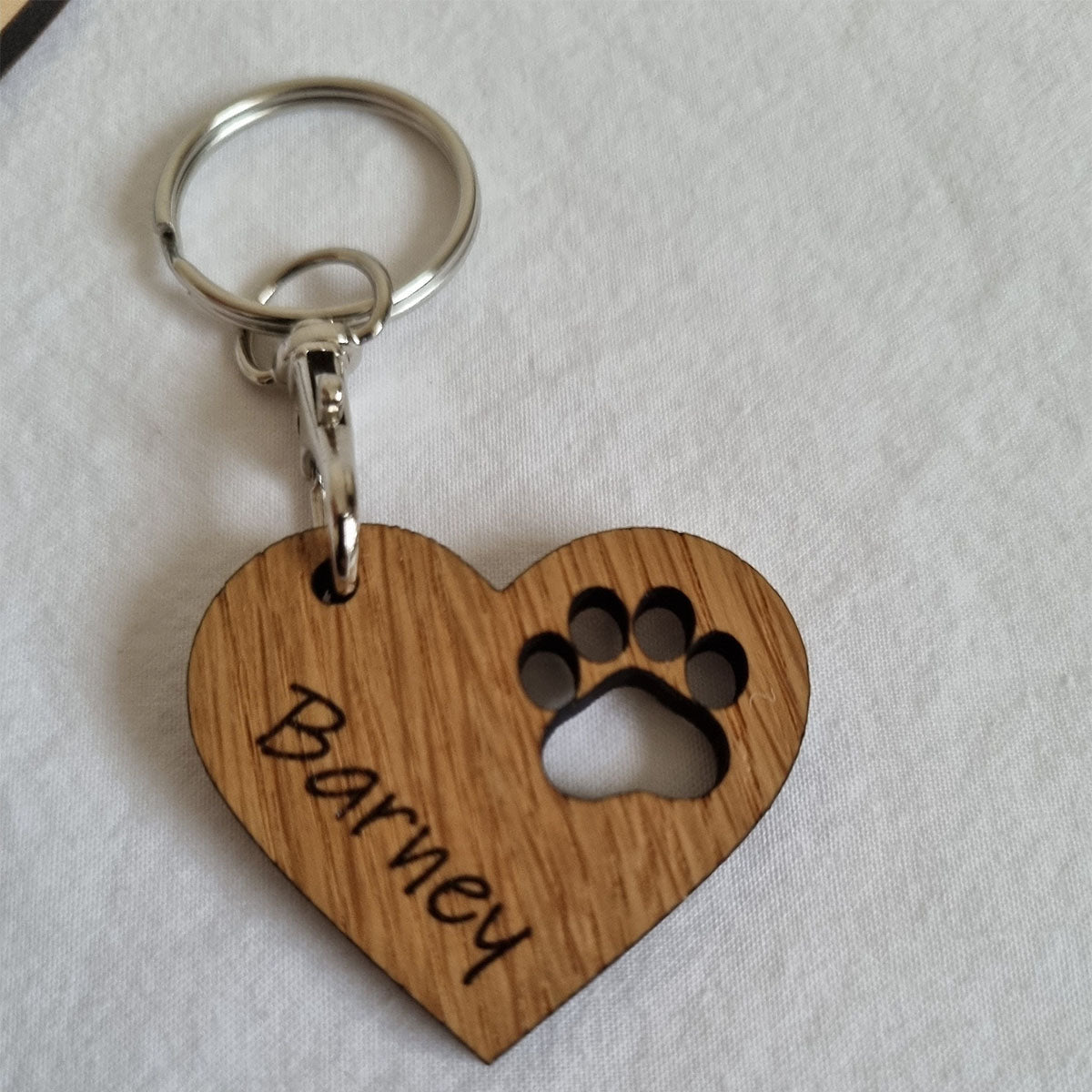 Paw Print Heart Keychain – Personalized Pet Gift For Dog & Animal Lovers