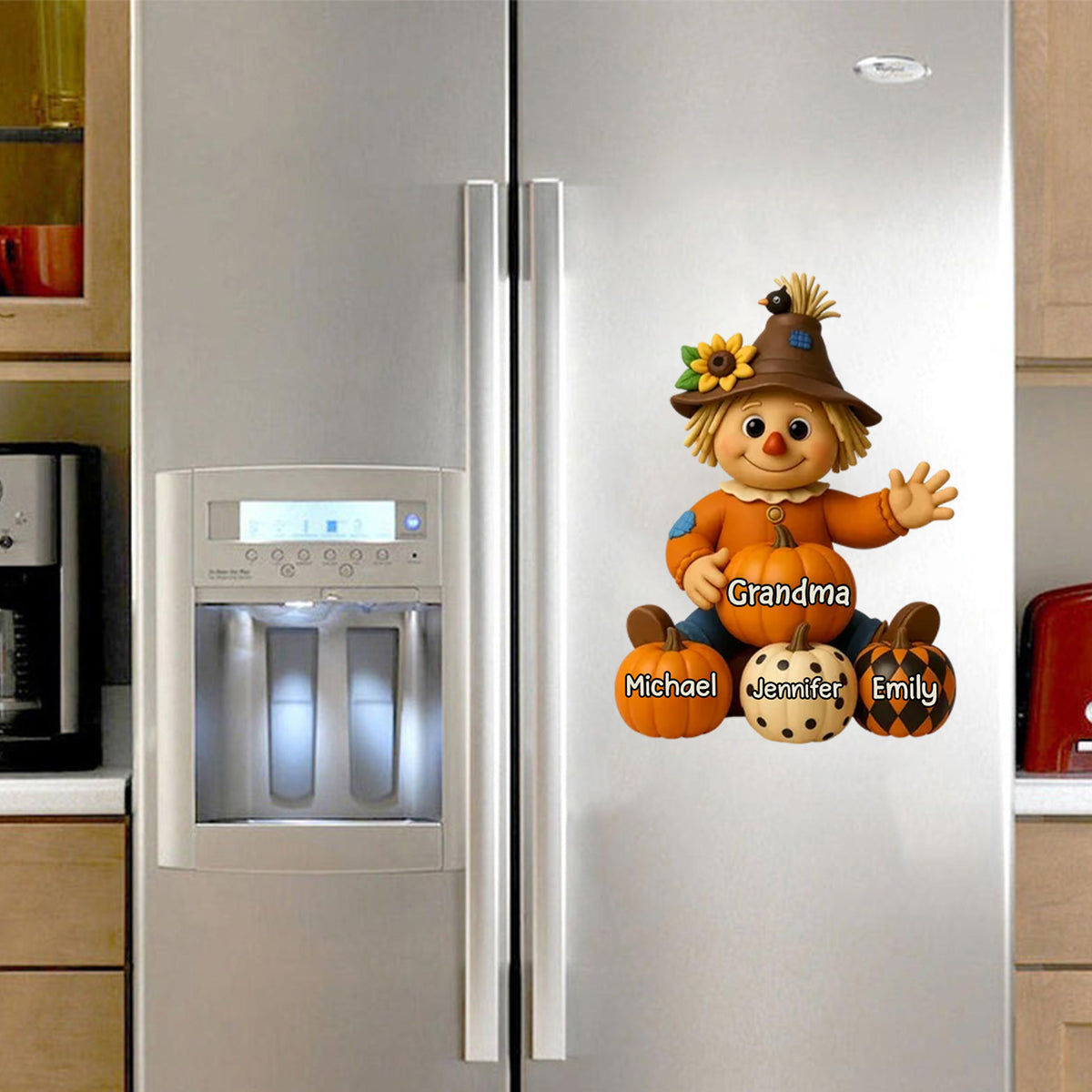 Fall Season Grandma Scarecrow Grandkids Pumpkins Personalized Decal