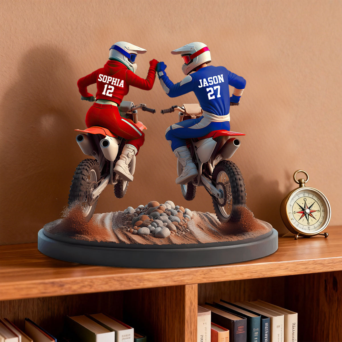 "Ride Together, Stay Together" - Personalized Dirt Bike Couple Acrylic Plaque - Custom Gifts for Moto-Loving Couples