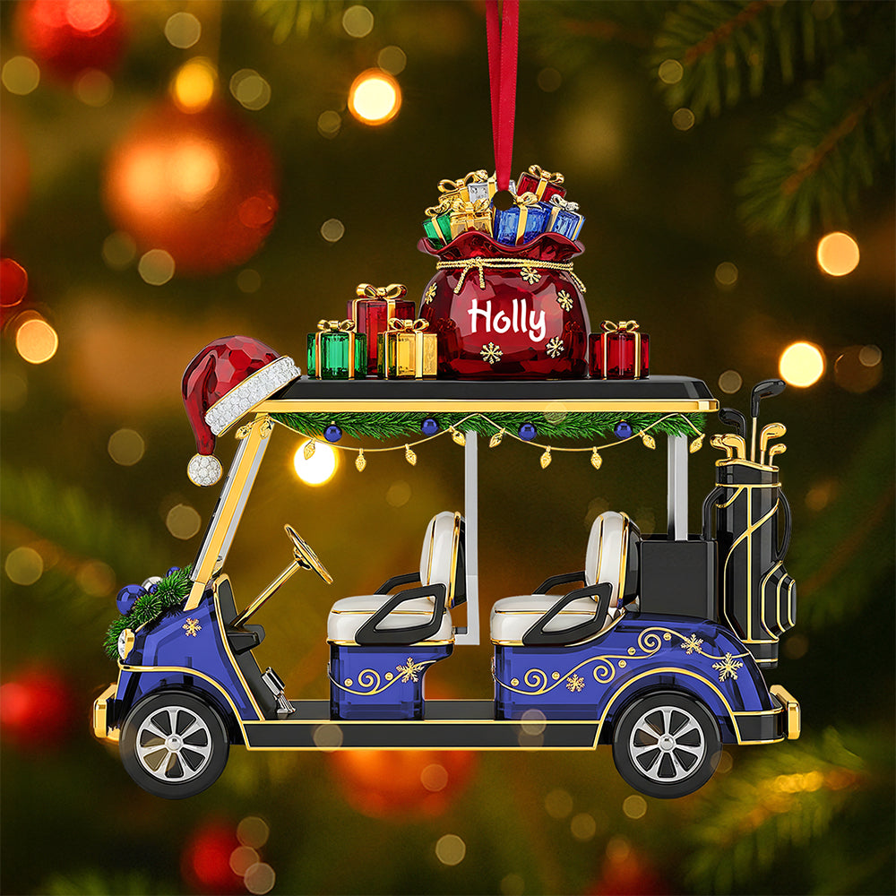 Golf Cart Ornament - Personalized Gifts For Golf Lovers