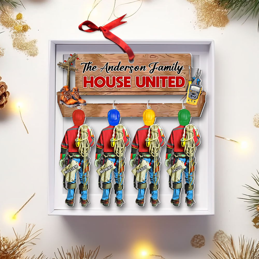 Personalized Gifts For Family Lineman Christmas Ornament