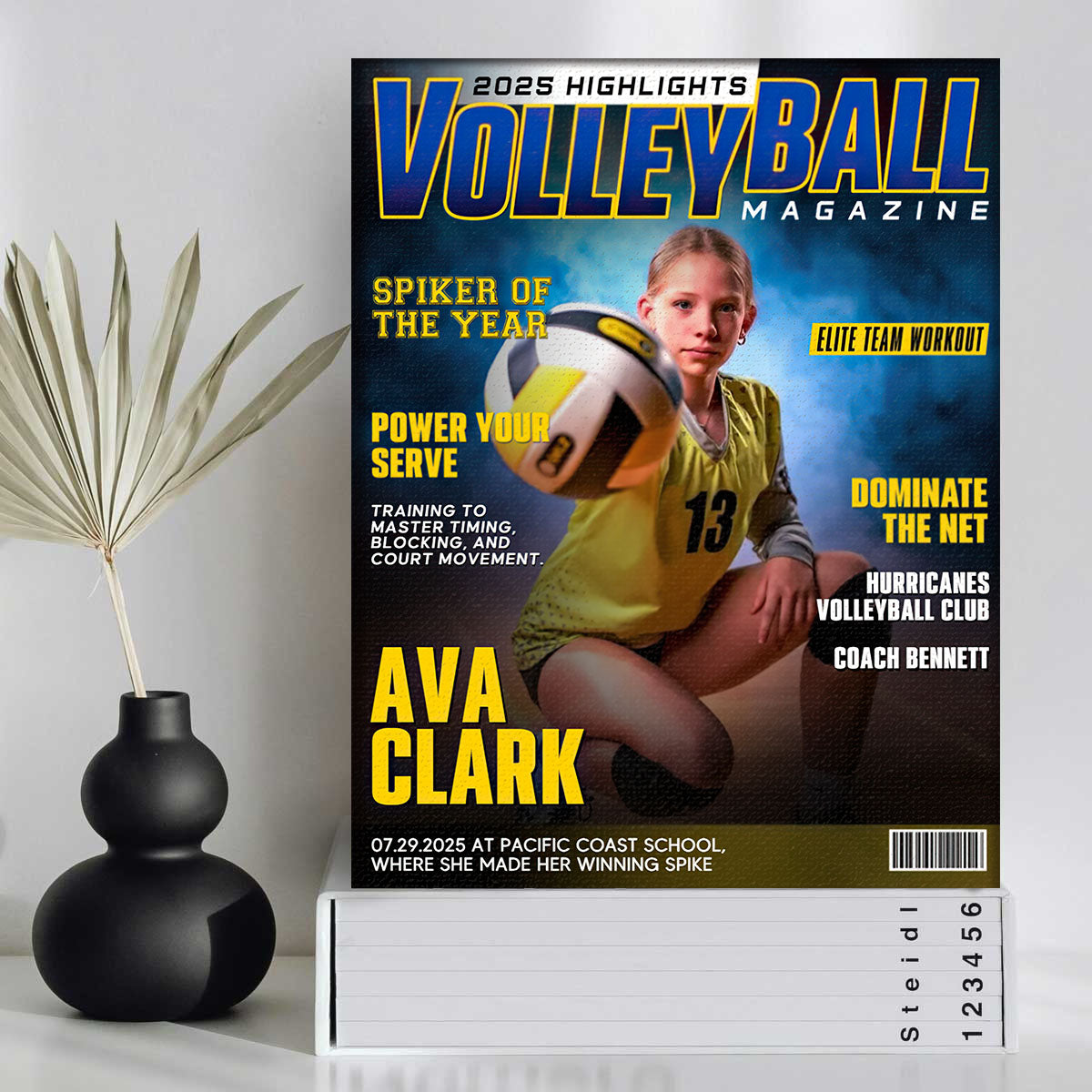 Personalized Volleyball Magazine Cover, Custom Sport Magazine Cover, Volleyball Player Gift, Unique Gifts for Volleyball Players, Volleyball Gifts