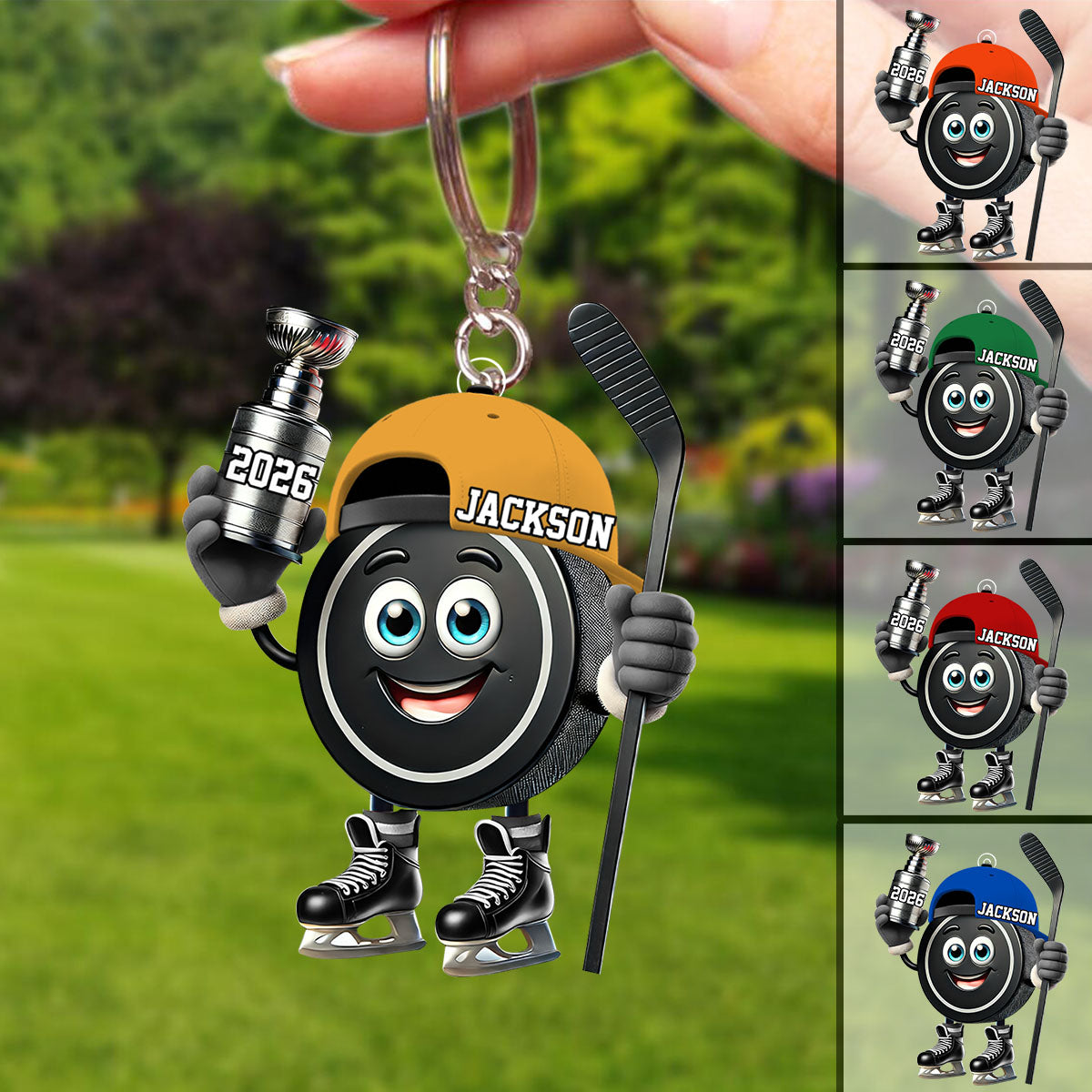 Personalized Trophy Hockey Keychain, A Gift For Ice Hockey Enthusiasts