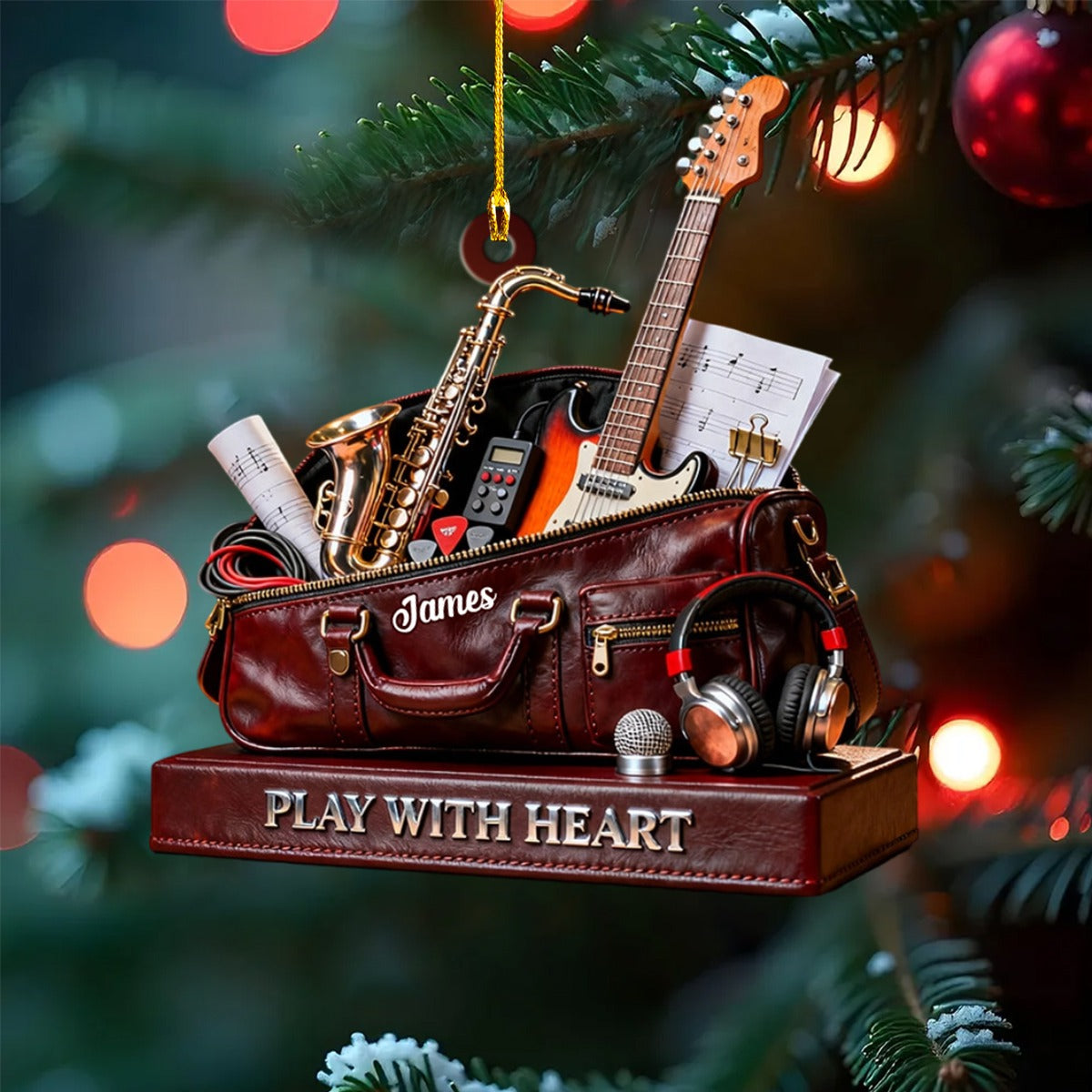 Personalized Musical Instrument Bag Themed Ornament,Musician Gift,Music Lover Gift