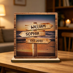 Follow Your Path Together - Personalized Custom Wood Plaque - Gift For Couple
