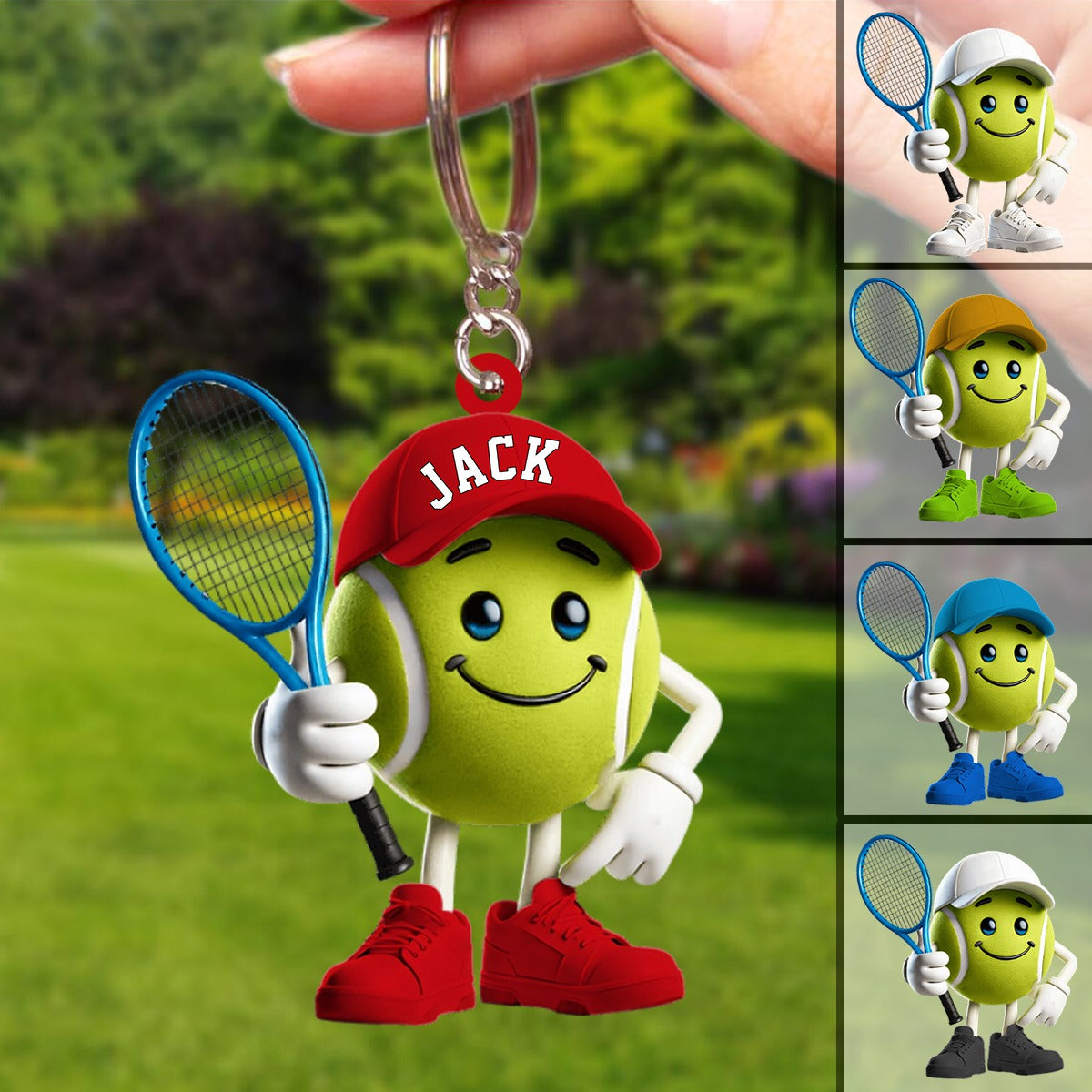 Personalized Cool Tennis Ball Acrylic Keychain, Gift For Tennis Lover
