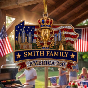 Personalized Pennsylvania and the Crown Ornament – America 250th Family Keepsake Gift