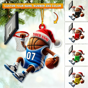 Custom Name Basketball Personalized Acrylic Ornament Basketball Team Christmas Gift