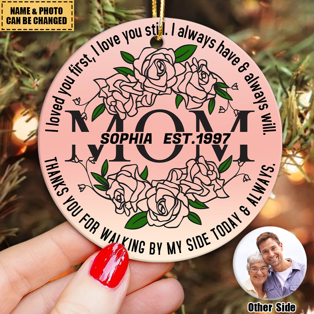 Personalized Gift for Mom - Personalized Ceramic Photo Ornament