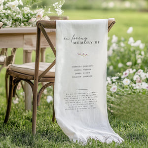 In Loving Memory From Heaven - Personalized Memorial Wedding Chair Sign Banner Reserved for Loved Ones
