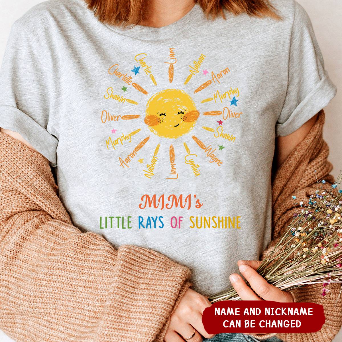 Personalized Little Ray Of Sunshine Pure Cotton T-Shirt Gift For Grandma