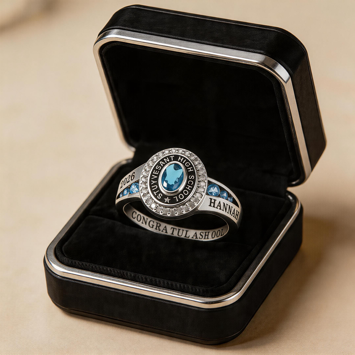 Custom Senior High School Graduation Class Ring Class of 2026 Ring, Personalized Engraved Birthstone College Ring, Graduation Keepsake Gift