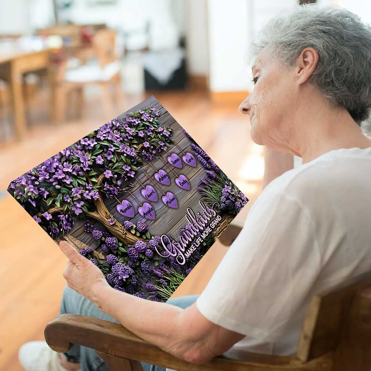 Personalized Grandma Canvas Poster - Celebrate Family Love! 'Grandkids Make Life Grand'