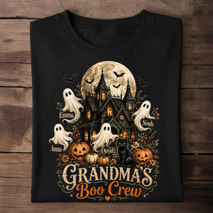 Halloween Gift For Grandma – Personalized "Grandma's Boo Crew" Haunted House Shirt