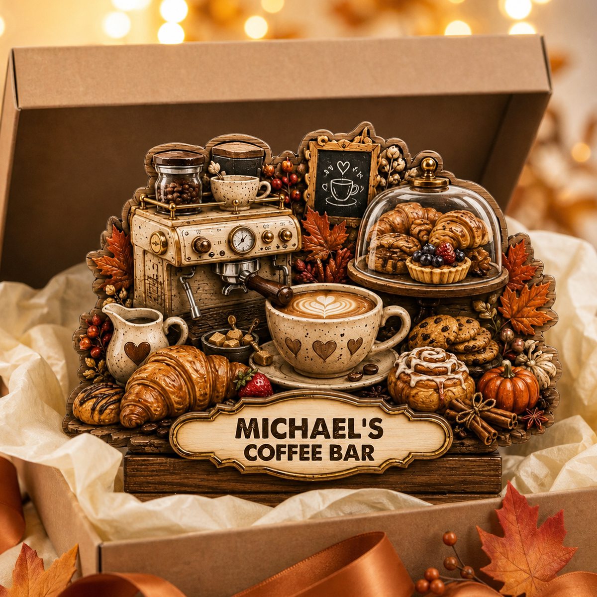 Personalized Coffee & Pastry Bar Wooden Plaque Coffee Lover & Baker Gift