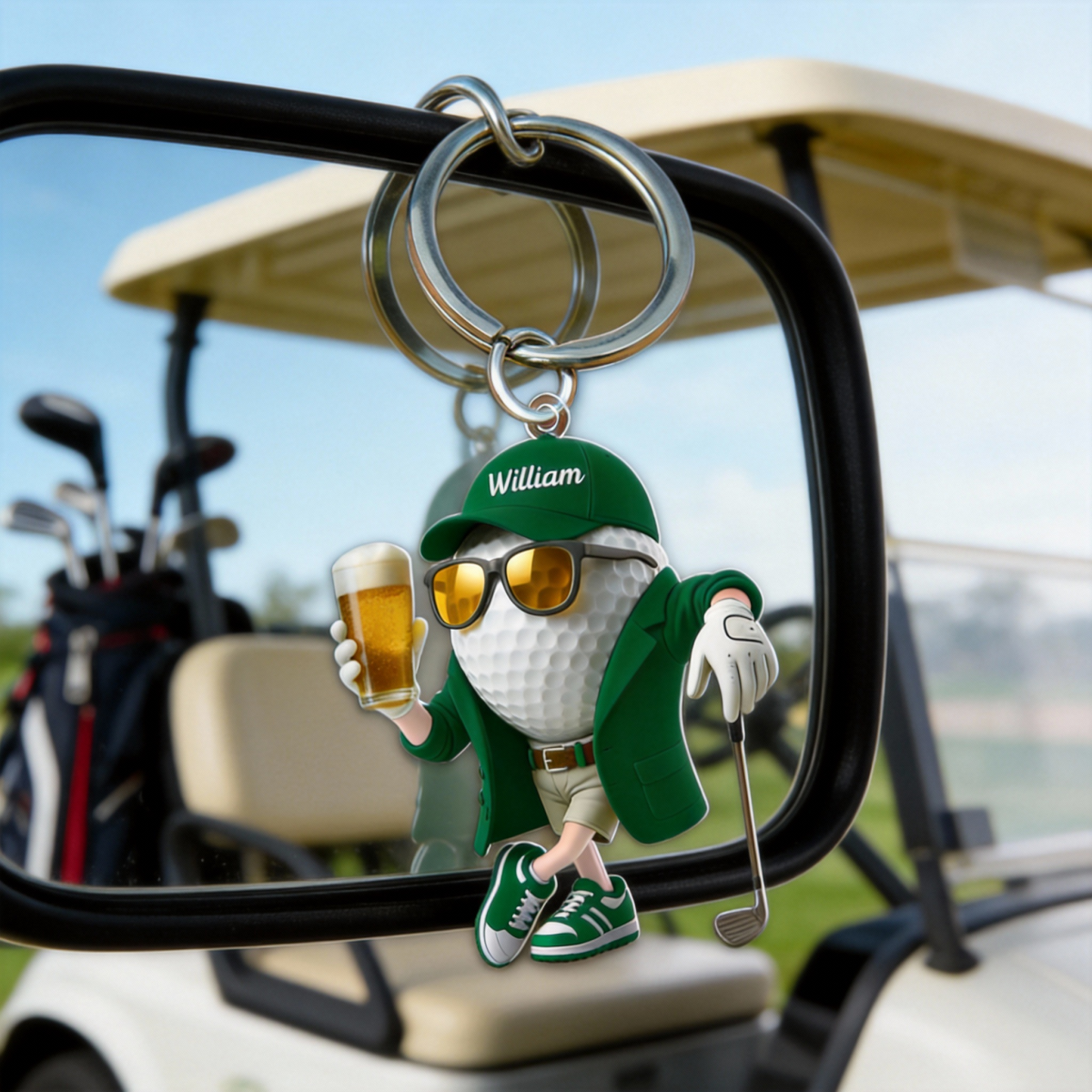 Personalized Beer Golf Keychain For Golf Lovers