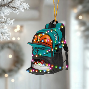 Personalized Basketball Bag Christmas Acrylic Ornament, Gift for Basketball Players