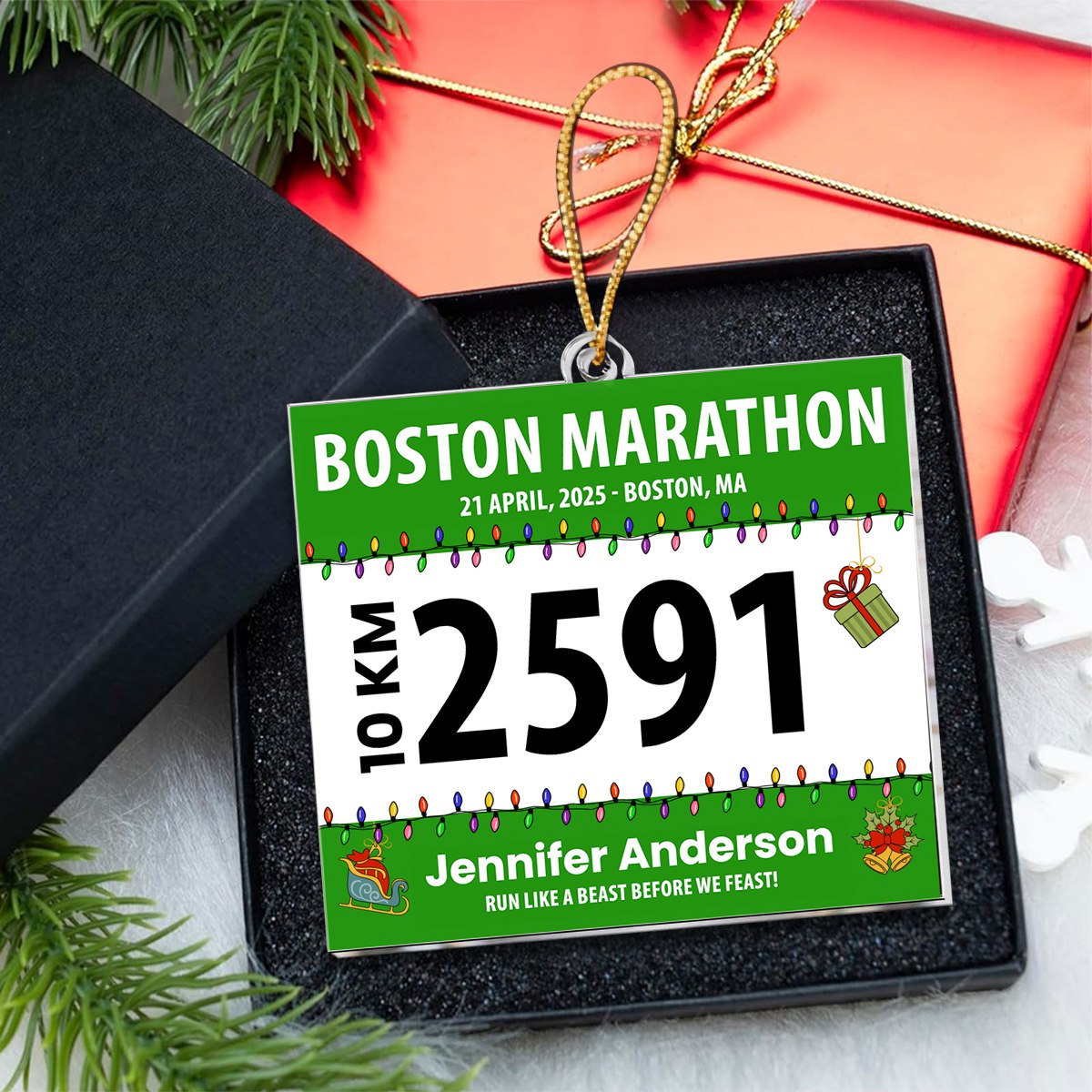 Race Bib For Runner - Personalized Acrylic Ornament