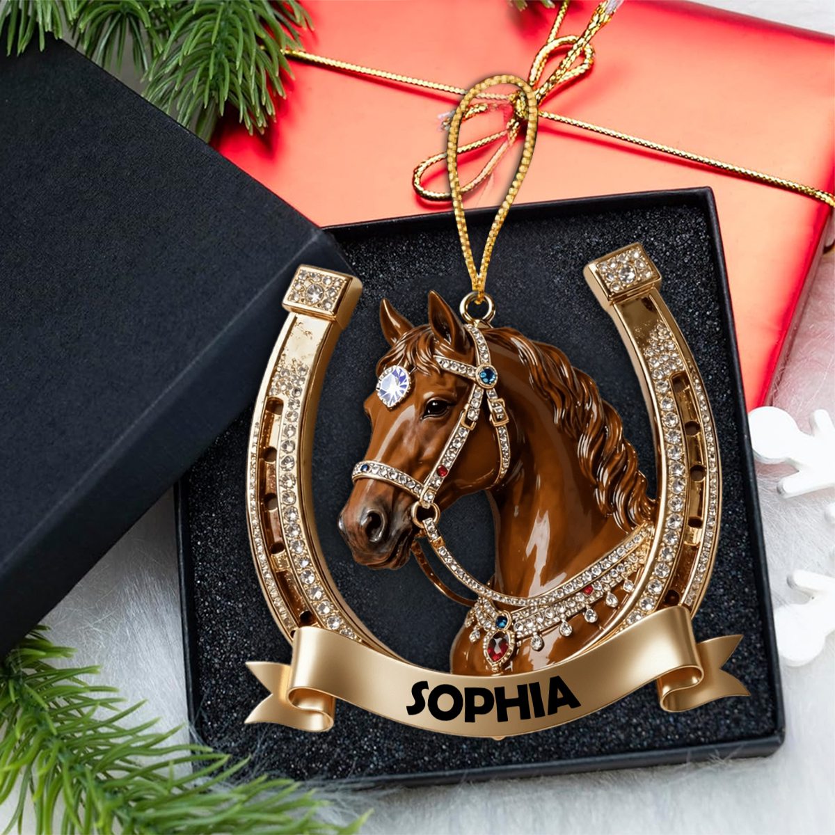 Horse Loving Personalized Christmas Ornament,Gift for Horse Lovers