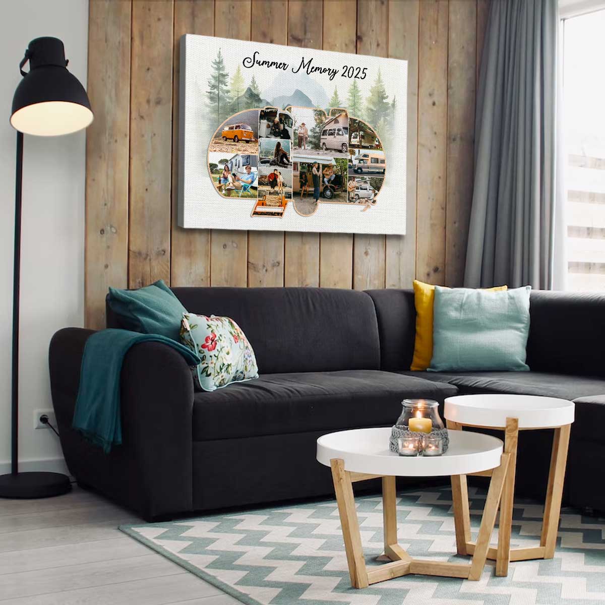 Personalized Campervan Collage Canvas Travel Memory Gift For The Camper