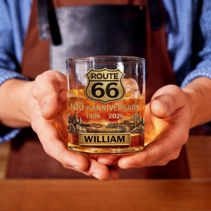 Route 66 100th Anniversary - Personalized Whiskey Glass
