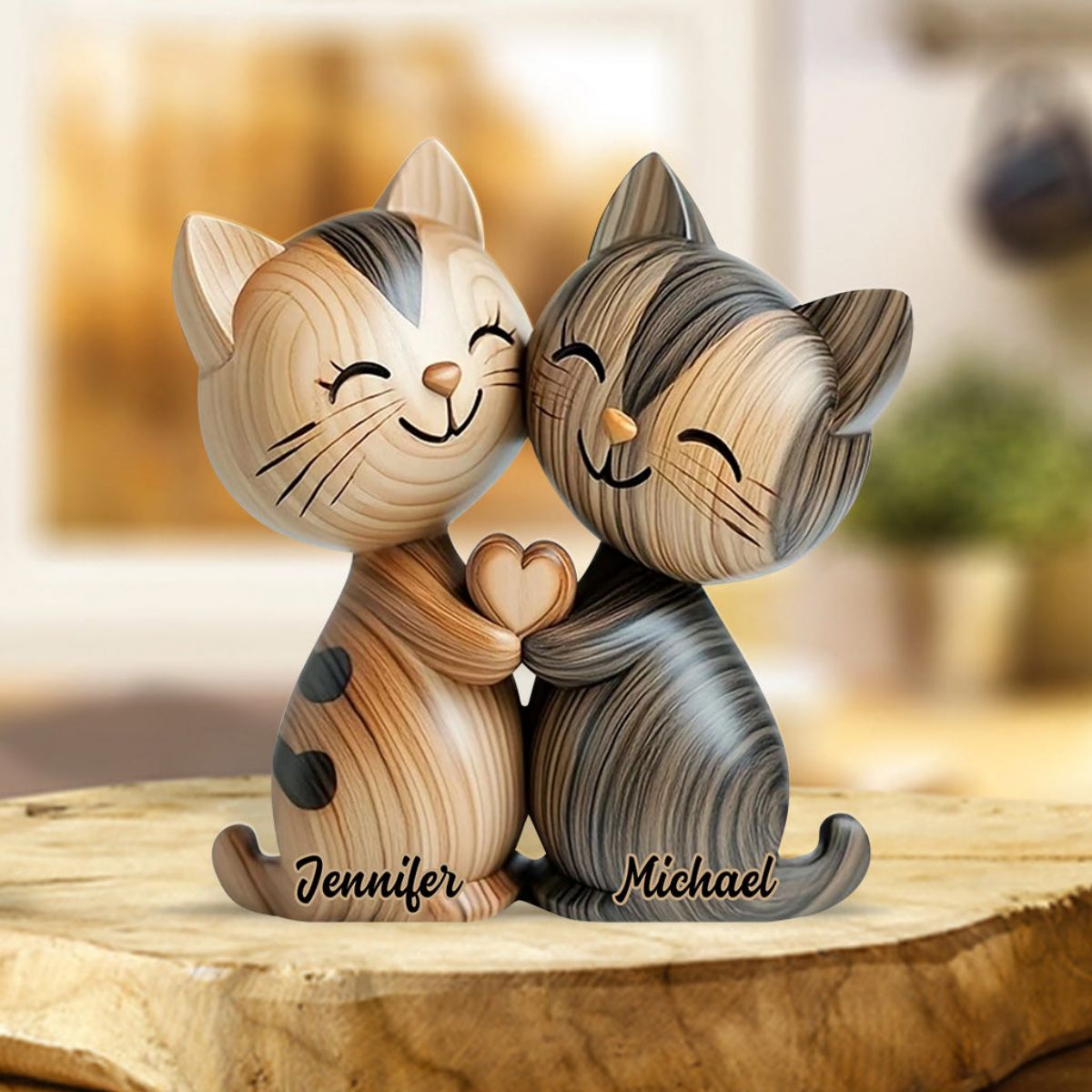 Personalized Cute Cat Couple  Custom Shaped Acrylic Plaque