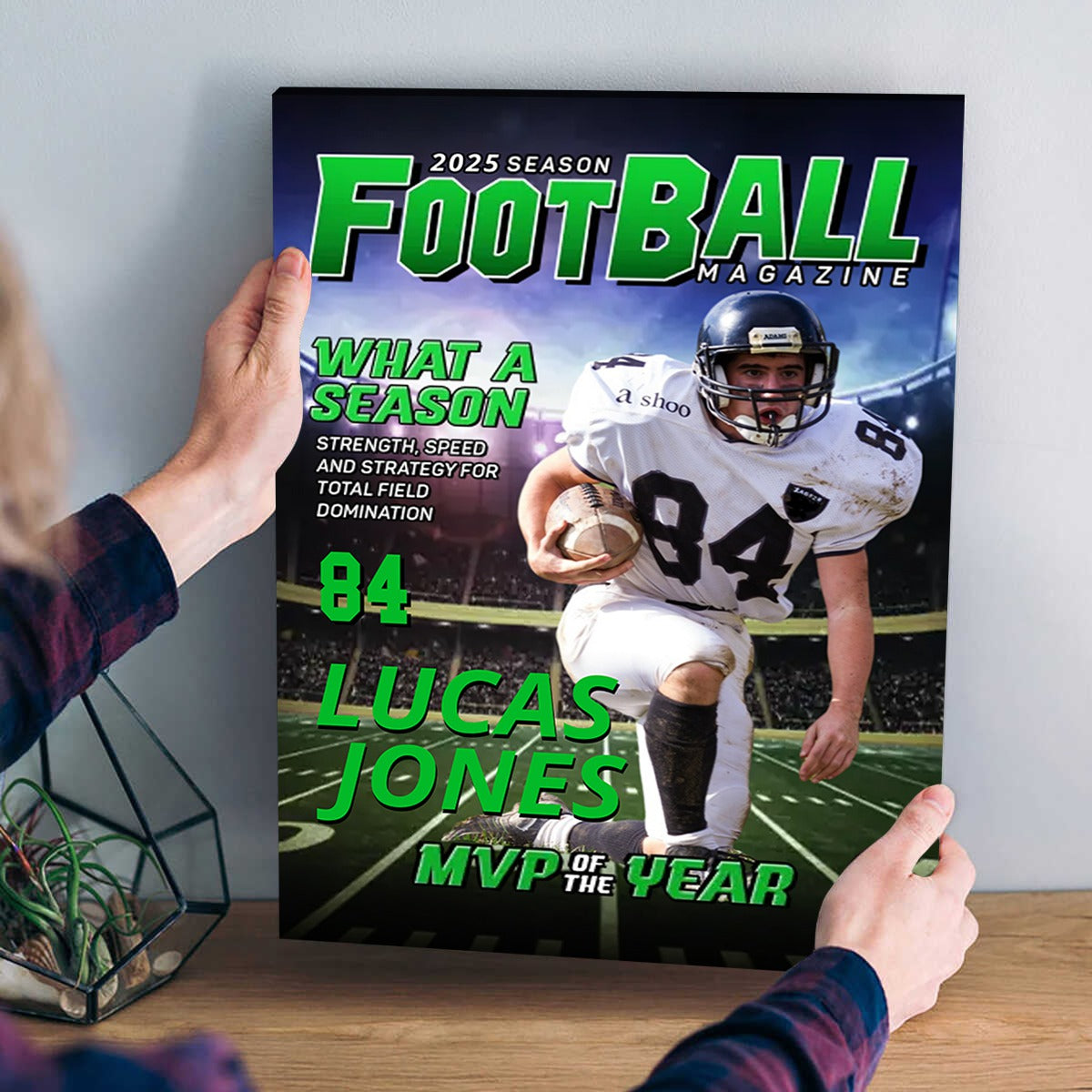 Custom Photo Magazine Cover Personalized American Football Poster Gift for American Football Lovers