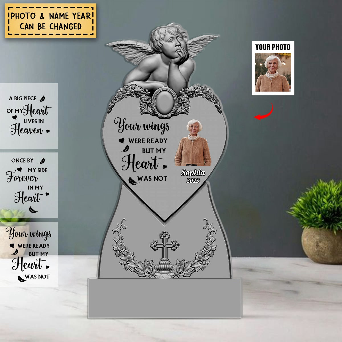 I'm Always With You -Personalized Memorial Angel Acrylic Plaque