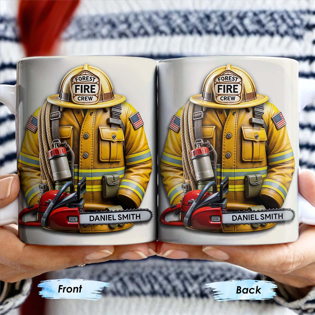 Personalized Firefighter Gear and Helmet Design, Personalized Custom Coffee Mug