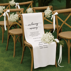 Personalized Memorial Wedding Chair Sign Banner Reserved for Loved Ones Ceremony Tribute, Wedding Aisle Decor