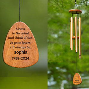 Listen To The Wind And Think Of Me-Personalized Memorial Wind Chimes