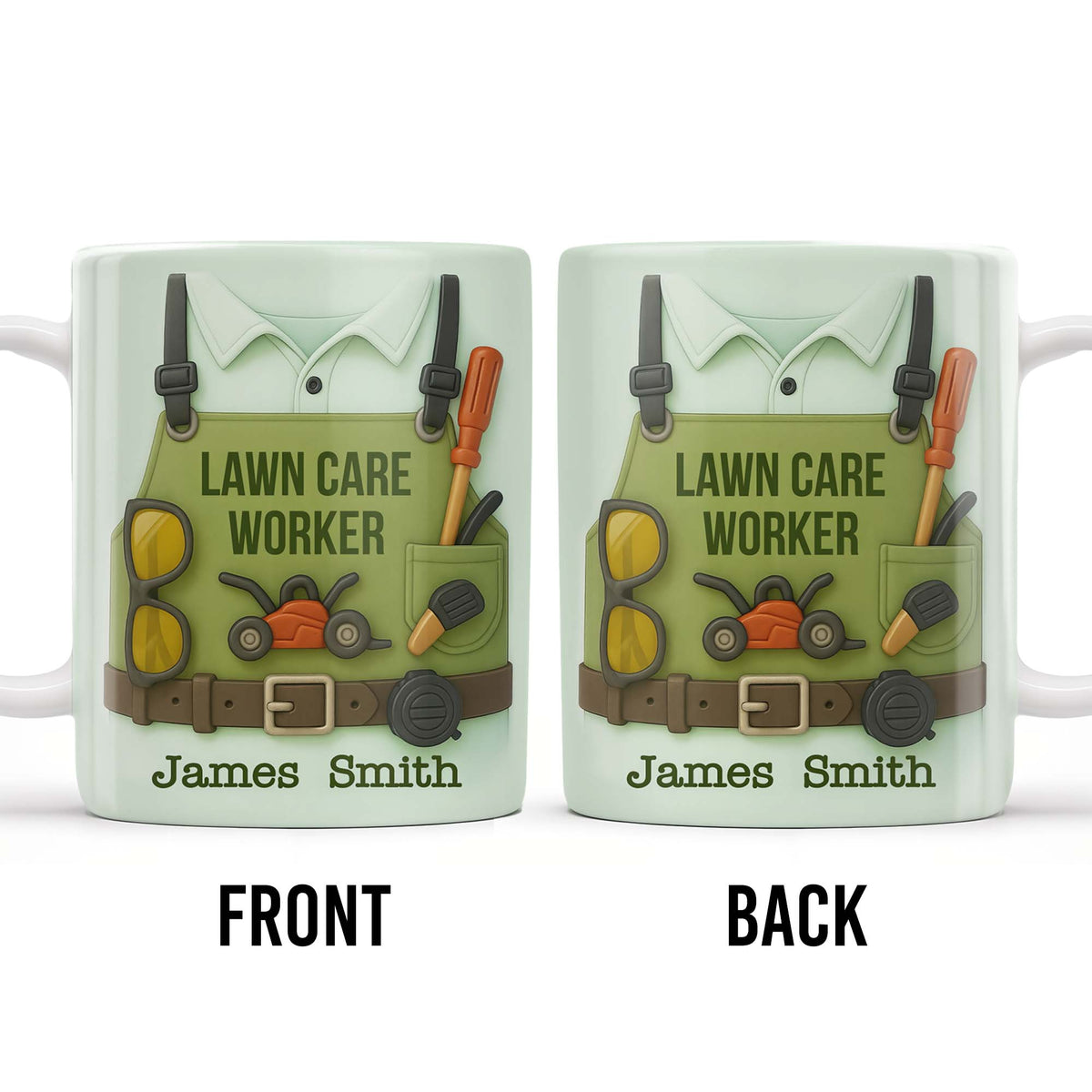 Lawn Mower, Tools, and Sunglasses, Personalized Mug, Gift For Gardeners and Lawn Care