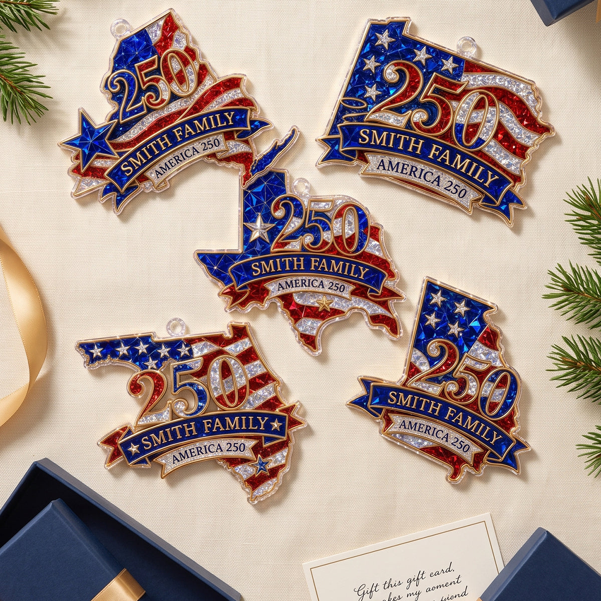 Personalized "The State Pride" Acrylic Hanging Ornament – Celebrating America 250th Anniversary | Luxury Patriotic Gift