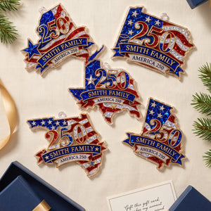 Personalized "The State Pride" Acrylic Hanging Ornament – Celebrating America 250th Anniversary | Luxury Patriotic Gift