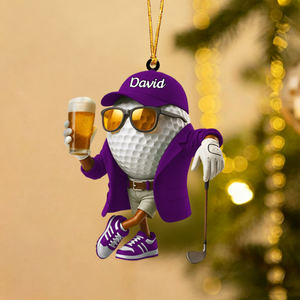 Personalized Beer Golf Ornament For Golf Lovers