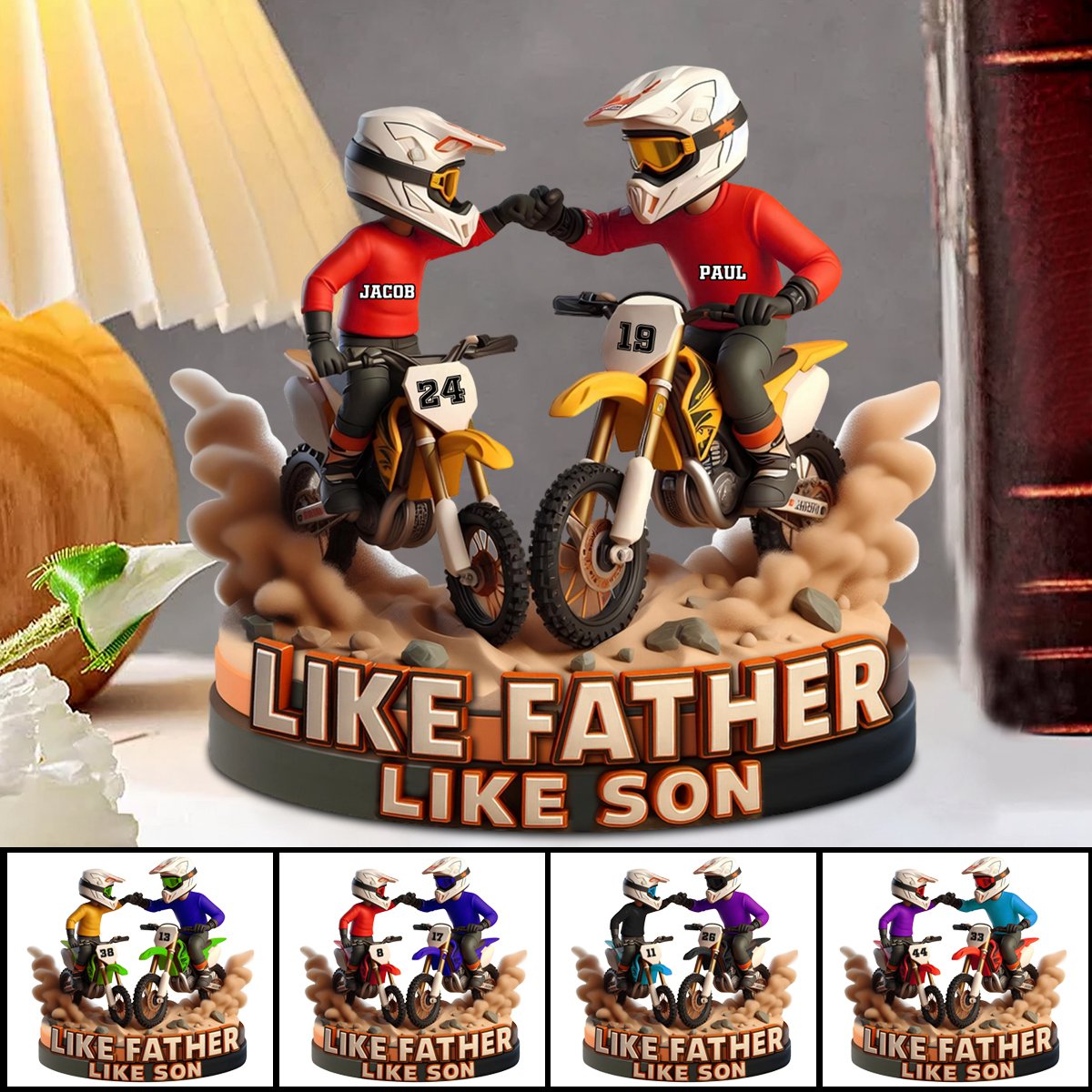 Dirt Bike Dad Plaque - Personalized Father Custom Acrylic Plaque Gifts For Dad