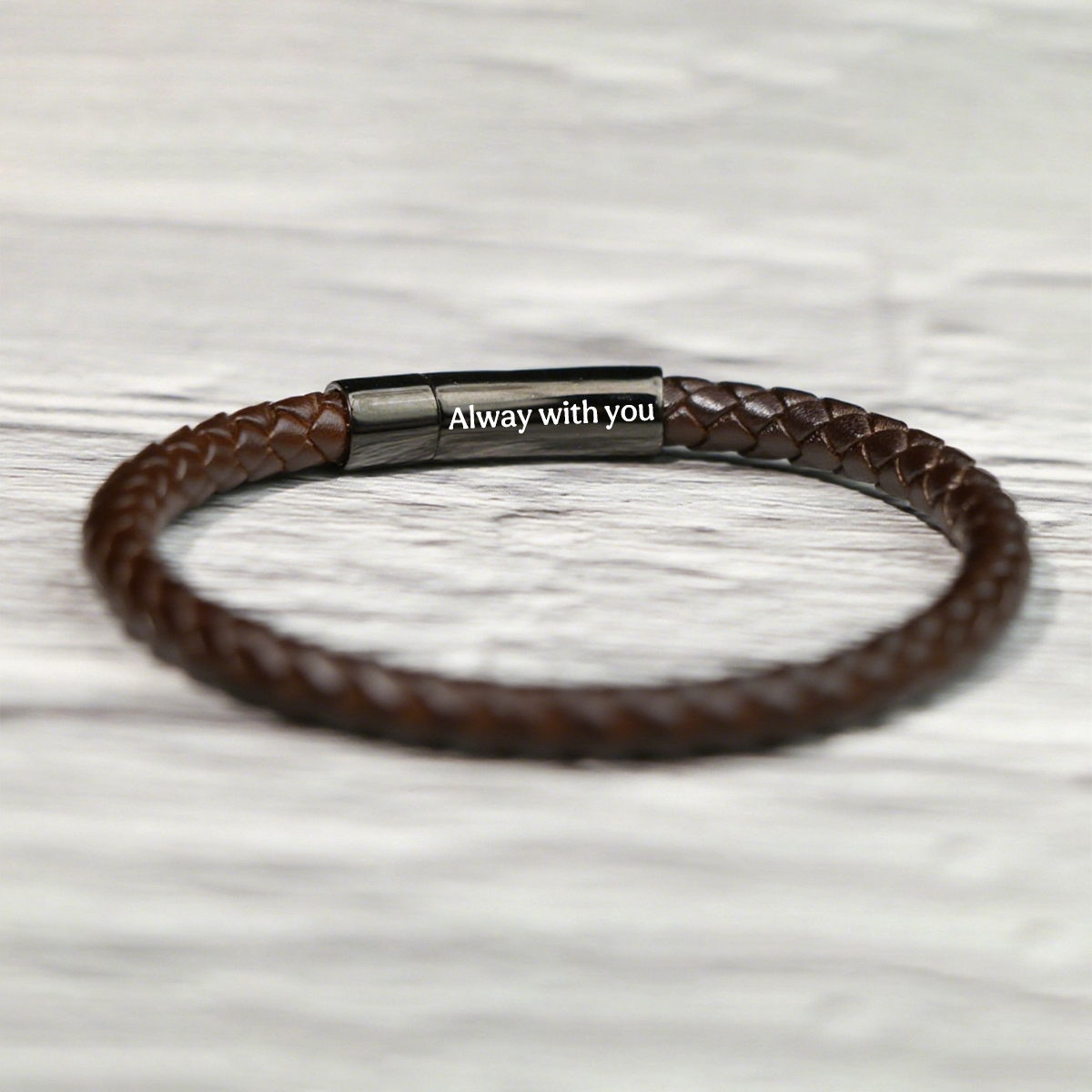 Personalized Memorial Buckle Leather Bracelet