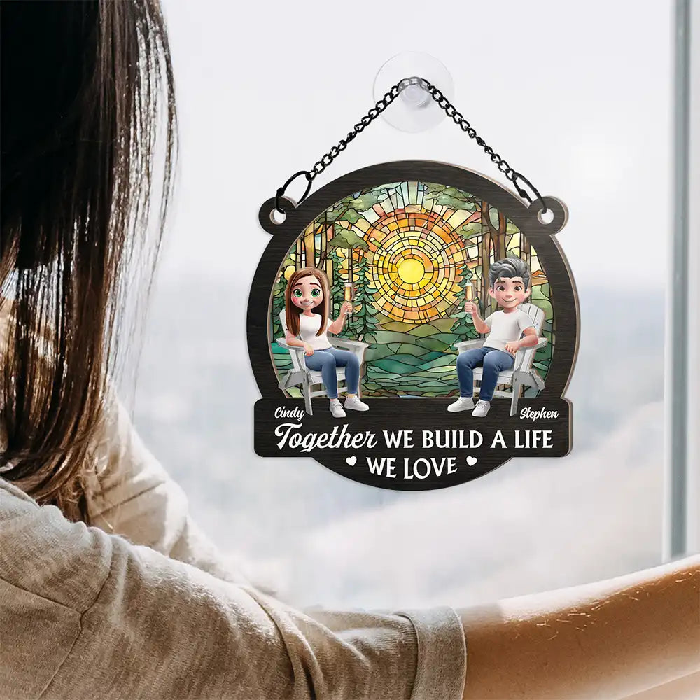 You And Me We Got This Beach Lake Campsite View - Personalized Couple Window Suncatcher Ornament