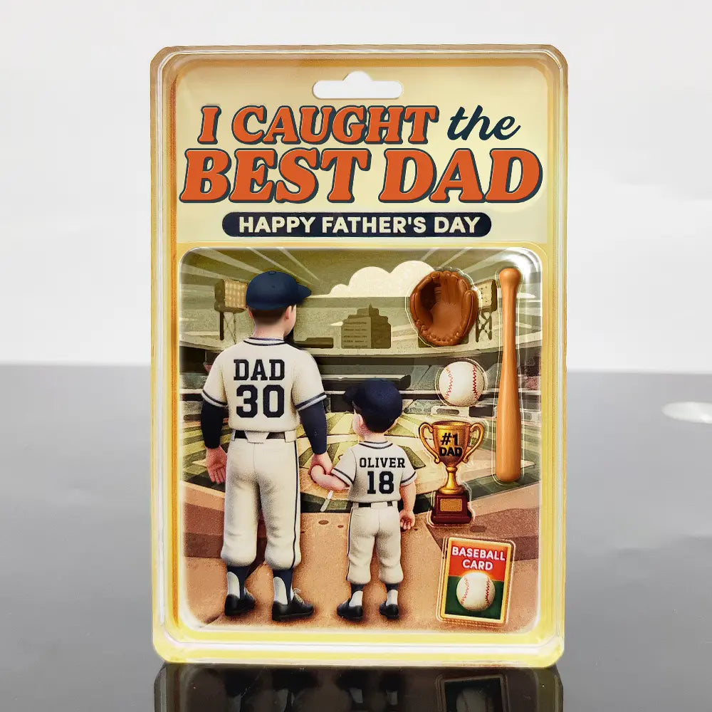 Baseball I Caught The Best Dad Doll Box - Personalized Shaped Acrylic Plaque
