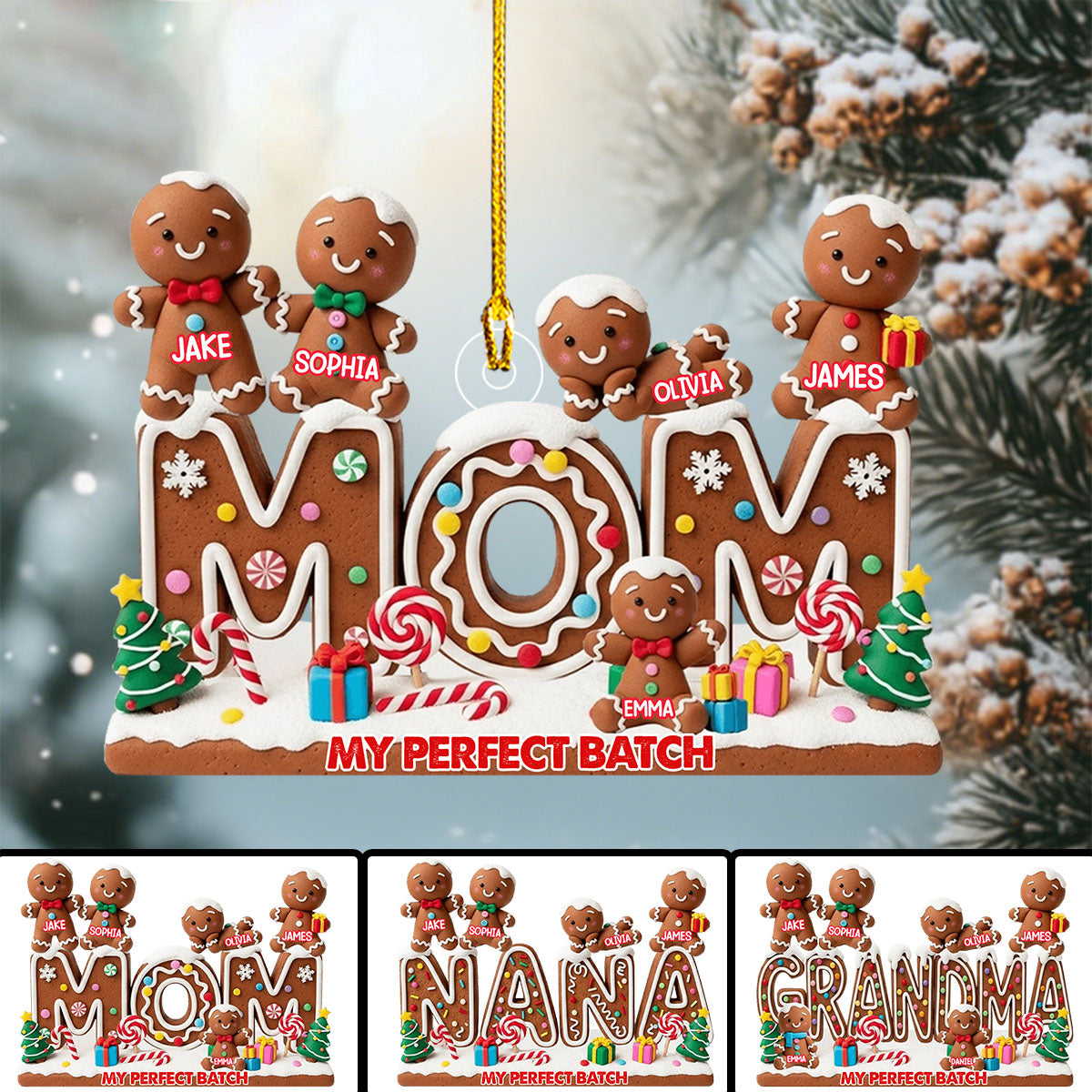 My Perfect Batch Christmas Gift For Mom, Grandma - Personalized Acrylic Ornament